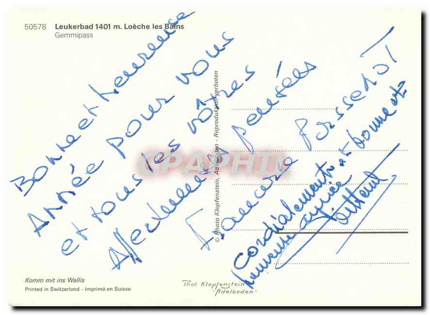 CPM Leukerbad Loeche les Bains Gemmipass  — Back