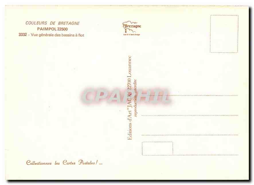 CPM Paimpol Vue generale des bassins a flot  — Rückseite