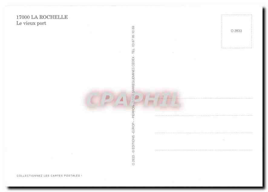 CPM La Rochelle Le Vieux port  — Verso