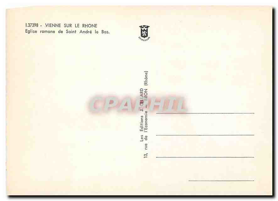 CPM Vienne sur le Rhone Eglise Romane de Saint Andre le Bas  — Rückseite