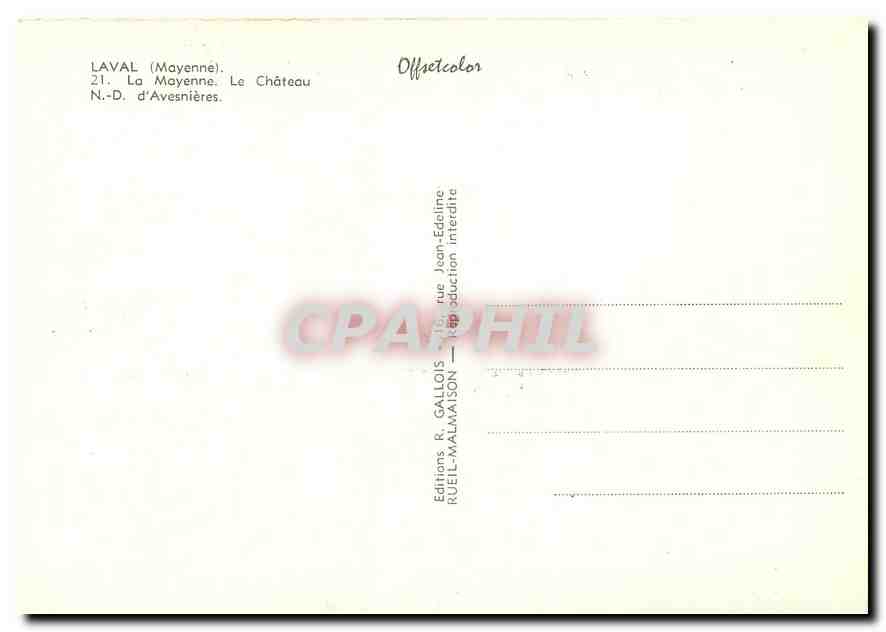 CPM Laval Mayenne La Mayenne Le Chateau ND d'Avesnieres  — Rückseite