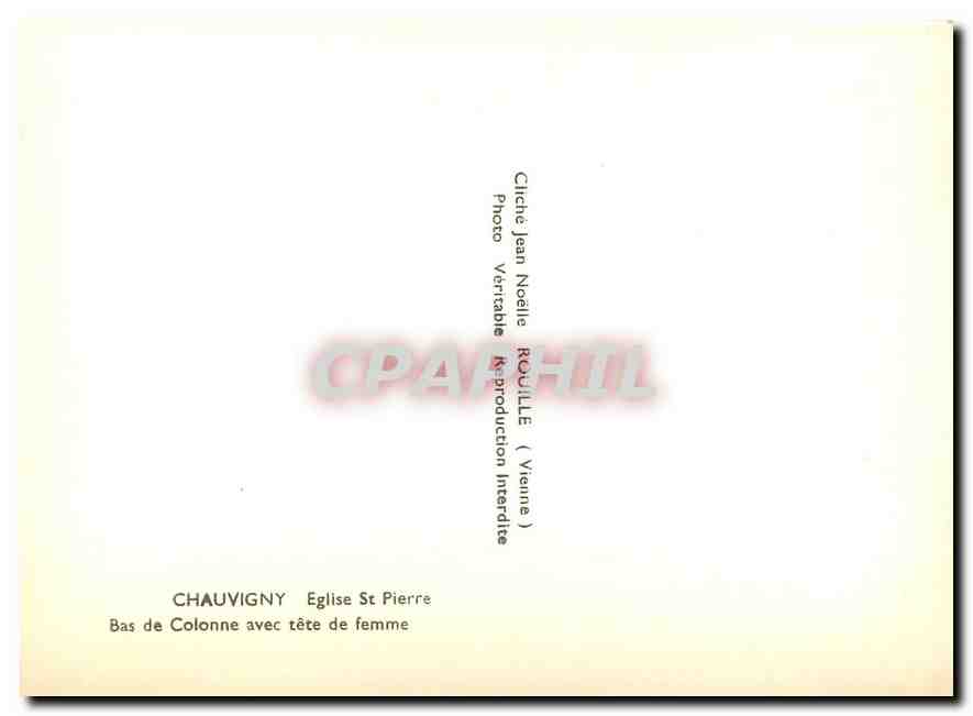 CPM Chauvigny Eglise St Pierre Bas de Colonne avec tete de femme  — Back