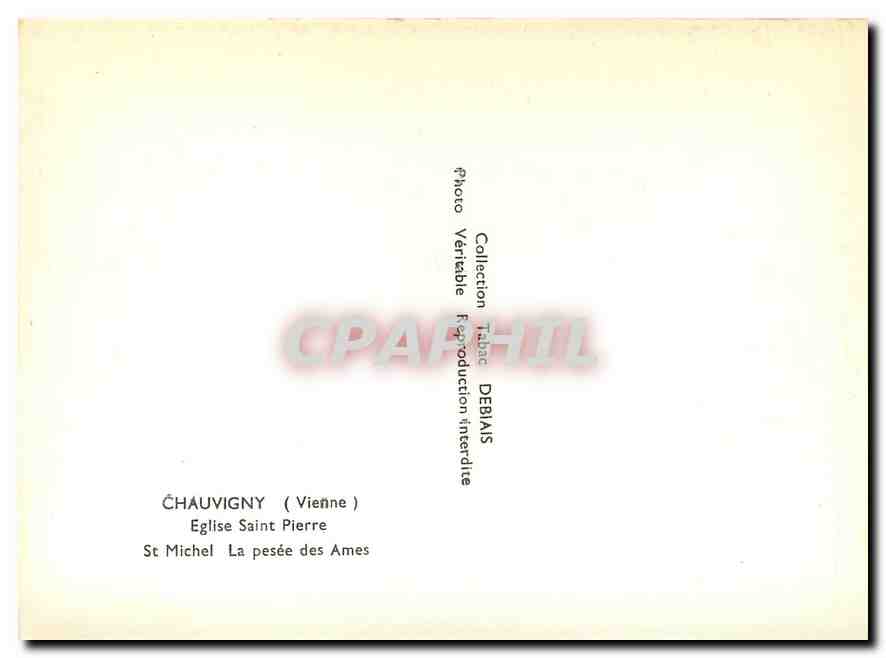 CPM Chauvigny Vienne Eglise Saint Pierre St Michel La pesee des Ames  — Back