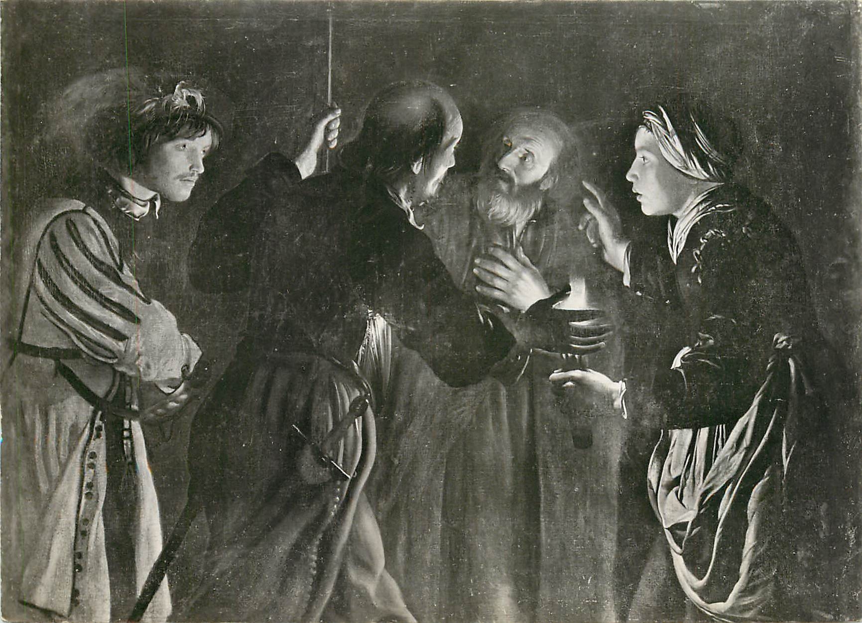 CPM Georges de La Tour Ecole Le Reniement de St Pierre Tours Musee des Beaux Arts 