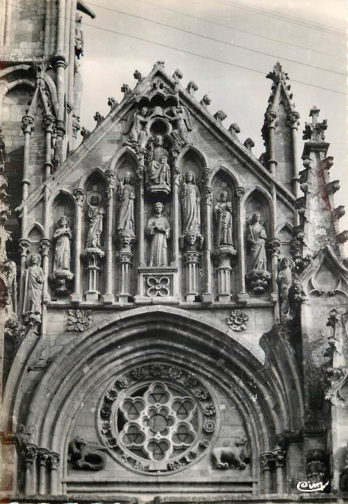 CPM St Pere Sous Vezelay Yonne Le Tympan de l'Eglise 