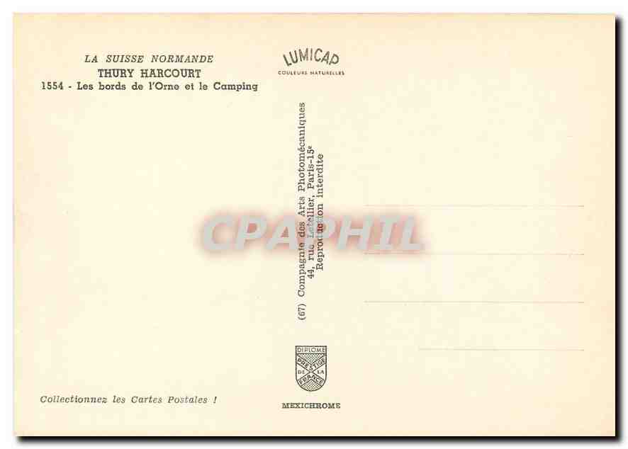 CPM Thury Harcourt Les bords de l'Orne et le Camping  — Rückseite