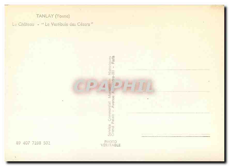 CPM Tanlay Le Chateau Le Vestibule des Cesars  — Back