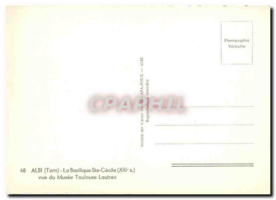 CPM Albi Tarn La Basilique Ste Cecile vue du Musee Toulouse Lautrec  — Rückseite