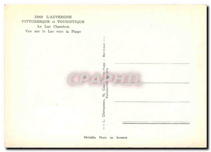 CPM Le Lac Chambon Vue sur le Lac vera la Plage  — Rückseite