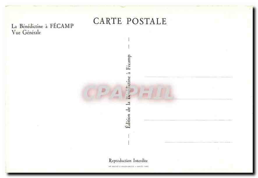 CPM La Benedictine a Fecamp Vue Generale  — Verso