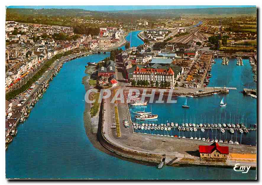 CPM Trouville Calvados Vue generale aerienne La Touques Le Portde Plaisance 