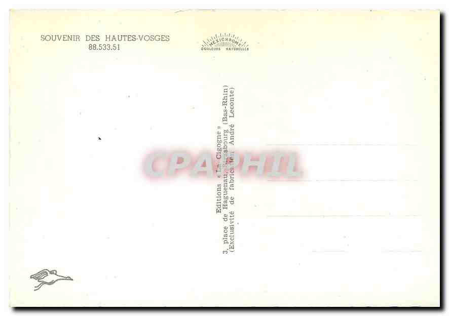 CPM Hautes Vosges  — Verso