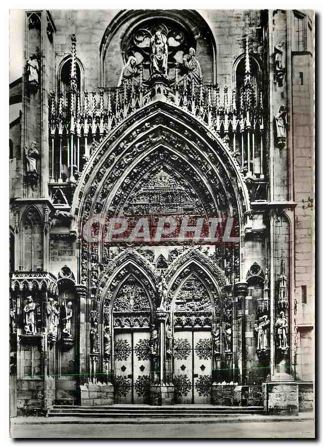 CPM Thann Ht Rhin Portail principal de la cathedrale Saint Thiebaut 