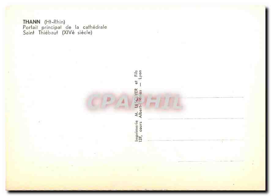 CPM Thann Ht Rhin Portail principal de la cathedrale Saint Thiebaut  — Rückseite