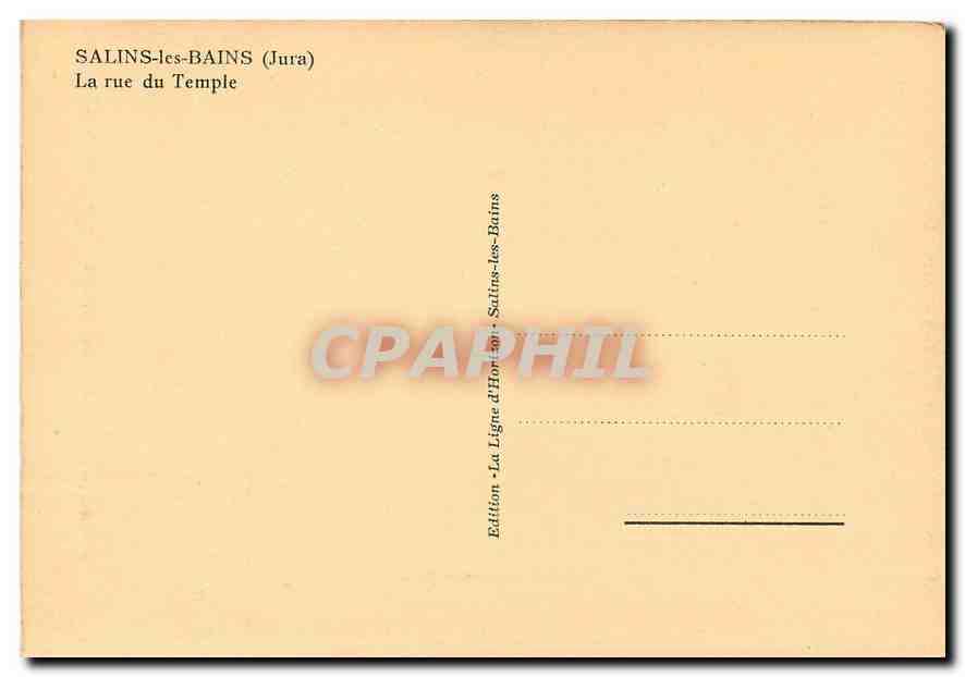 CPM Salins les Bains Jura La rue du Temple  — Rückseite