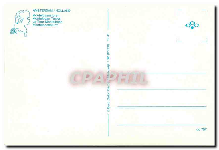 CPM Amsterdam Holland La Tour Montelbaan  — Verso
