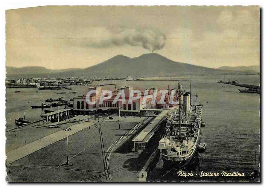 CPM Napoli Station the Port Gare Maritime Hafenanlage Bateau