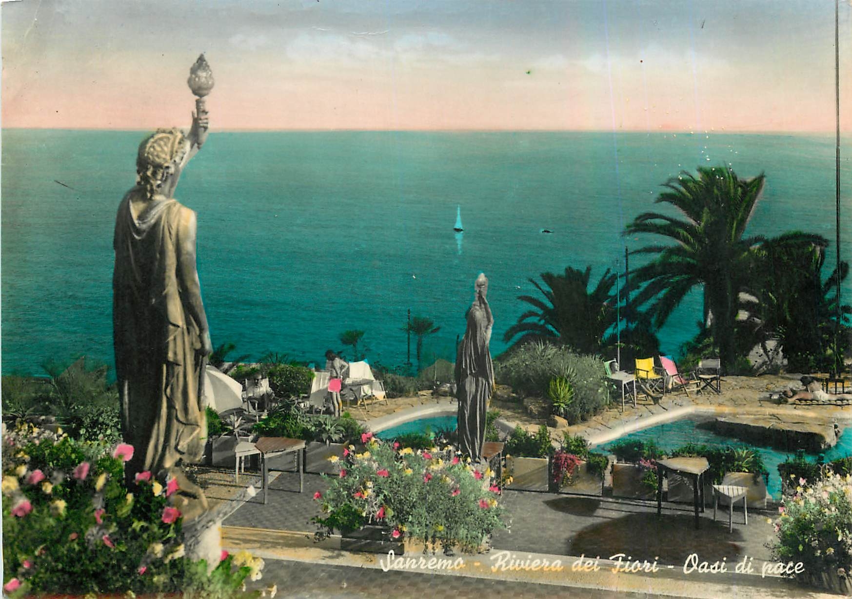 CPM Riviera dei Fiori Sanremo L'Oasis de Paix die Frieden Oasis 