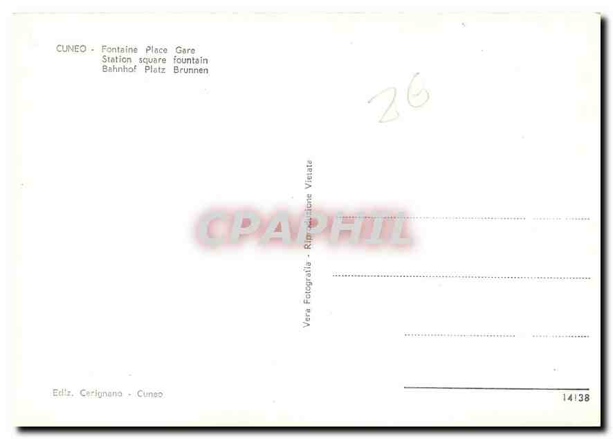CPM Cuneo Fontana Piazzale Stazione  — Back
