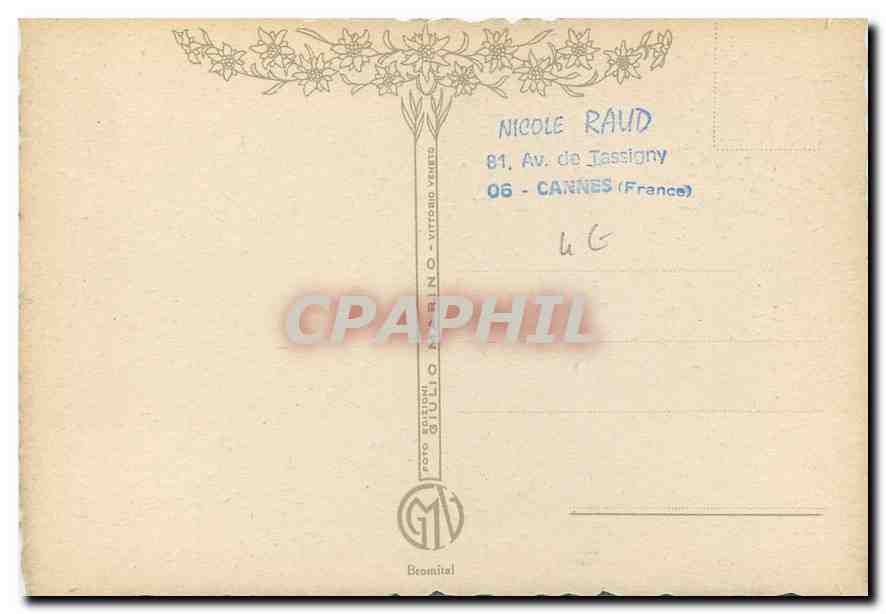 CPM Nicole Raud Av de Tassigny Cannes France Moutons — Verso