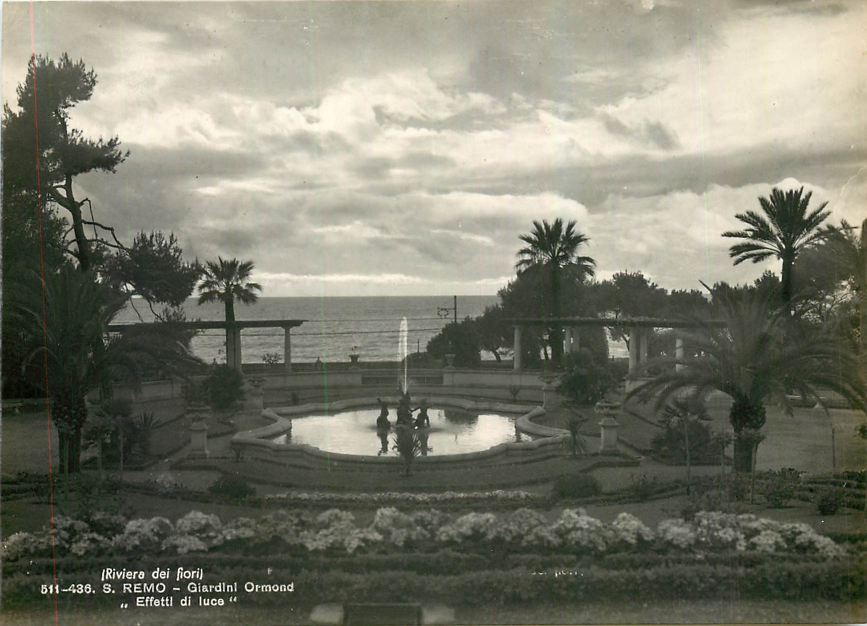 CPM Riviera dei fiori S Remo Giardini Ormond Effetti di luce 