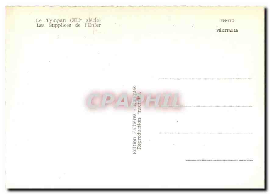 CPM Le Tympan Les Supplices de l'Enfer  — Back