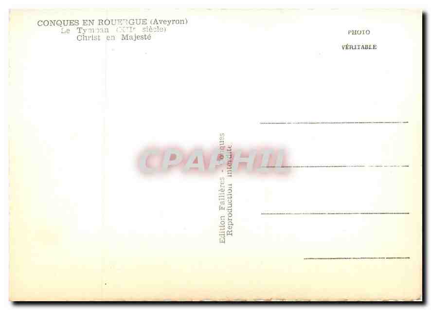 CPM Conques en Rouergue Aveyron Le Tympan Christ en Majeste  — Back