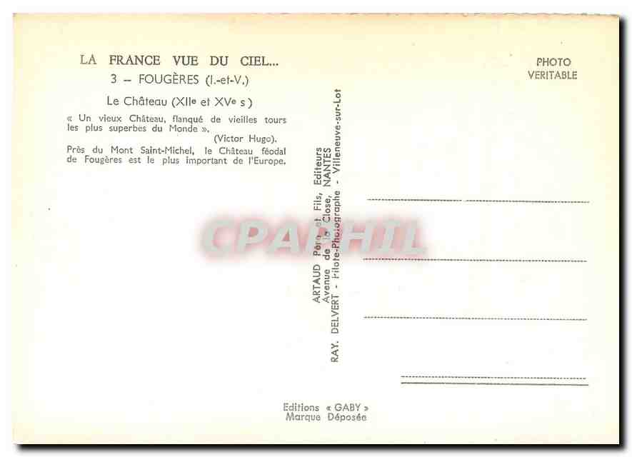 Fougères — Château féodal (XIIe-XVe s) — Éditions Gaby, N°3 — Reverso