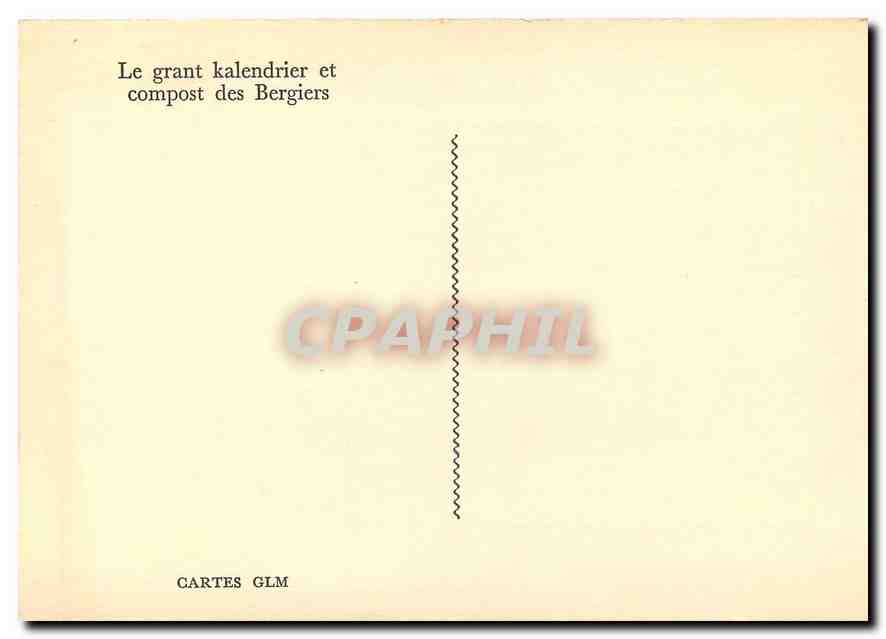 CPM Decembre Le grant kalendrier et comport des Bergiers  — Back