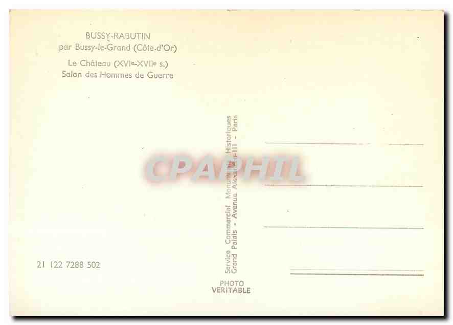 CPM Bussy Rabutin par Bussy le Grand Cote d'Or Le Chateau  — Rückseite