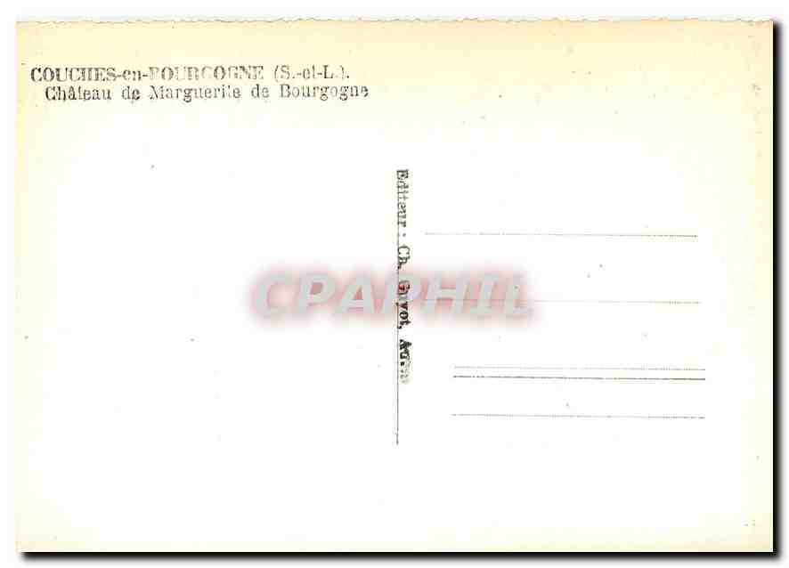Couches-en-Bourgogne — Château de Marguerite de Bourgogne — éditeur Ch. Giryot, Avenay — Reverso