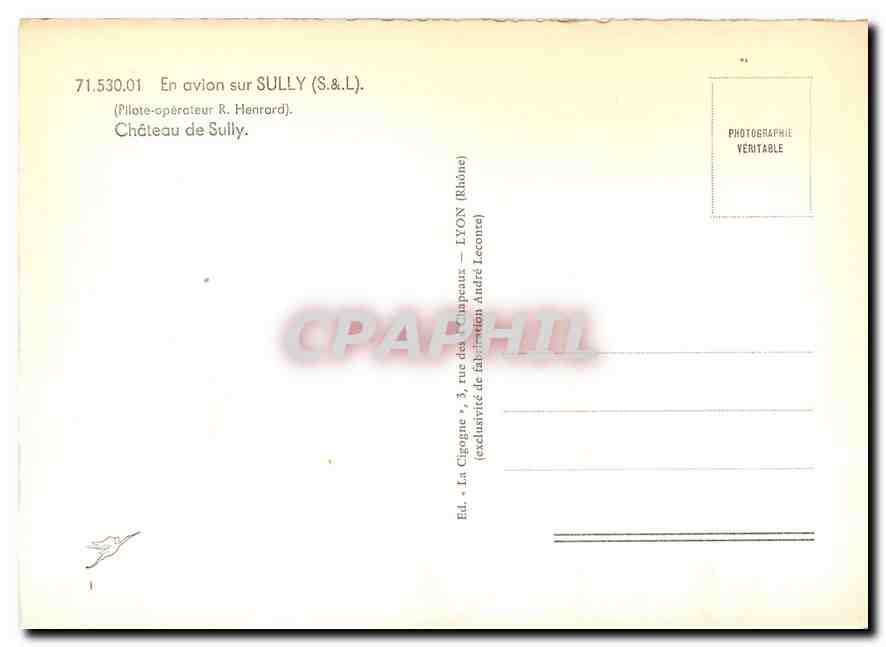 CPM En avion sur Sully S et L Chateau de Sully  — Rückseite