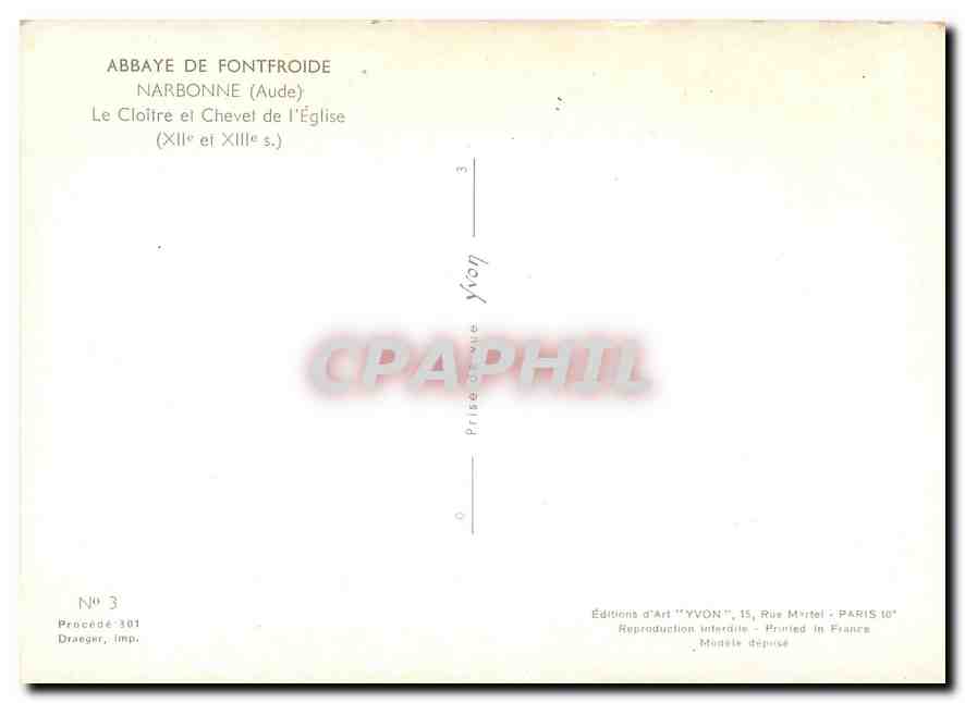 CPM Narbonne Aude Le Cloitre et Chevet de l'Eglise  — Rückseite