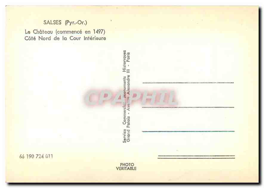 CPM Salses Pyr Or Le Chateau Cote Nord de la Cour interieure  — Rückseite
