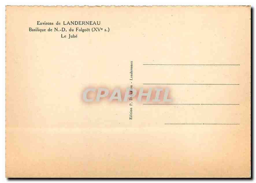 CPA Environs de Landerneau Basilique de ND du Folgoet Le Jube  — Rückseite