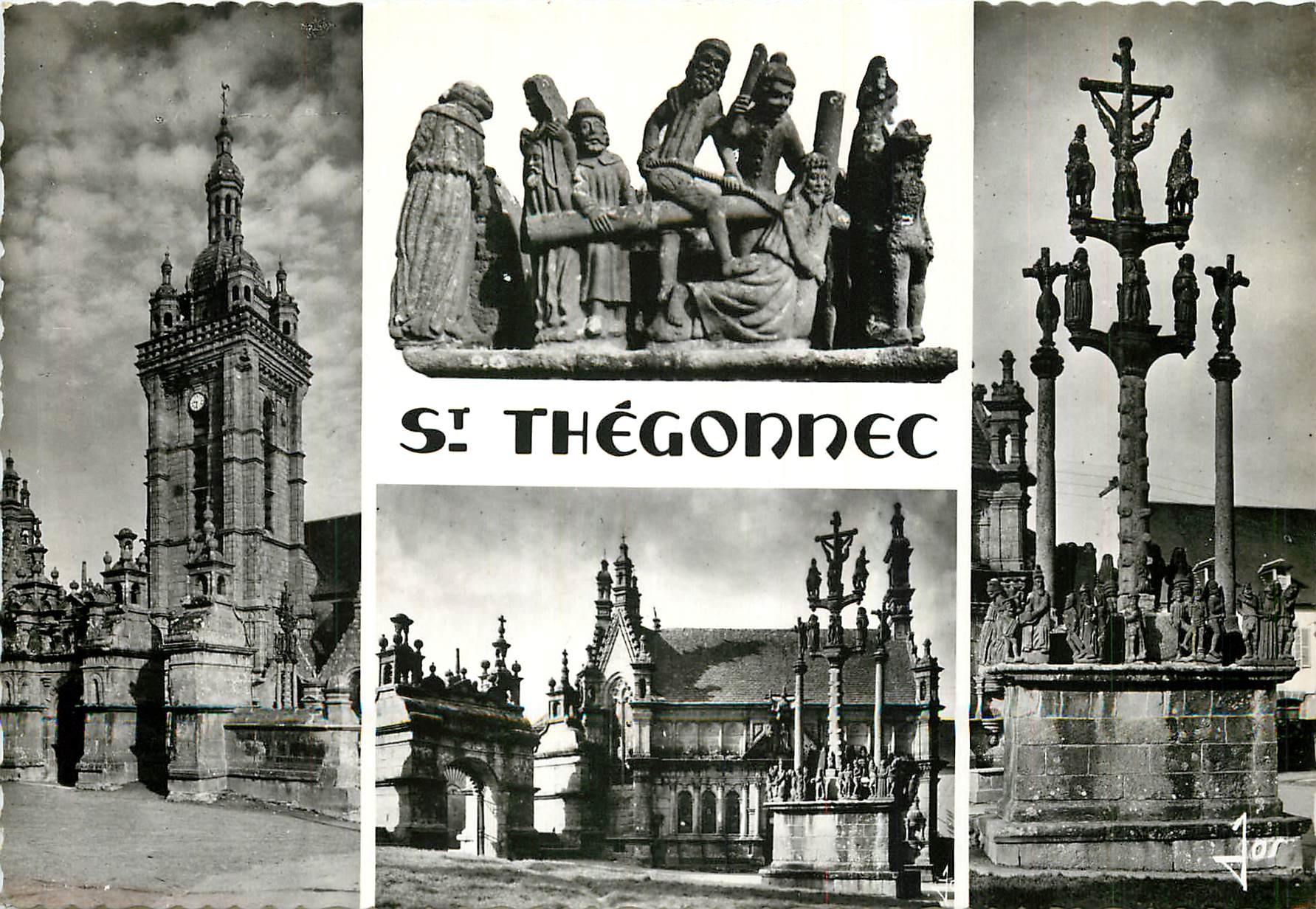 CPA Saint Thegonnec Finistere L'eglise l'ossuaire le calvaire et l'arc de triomphe de St Thegonnec 