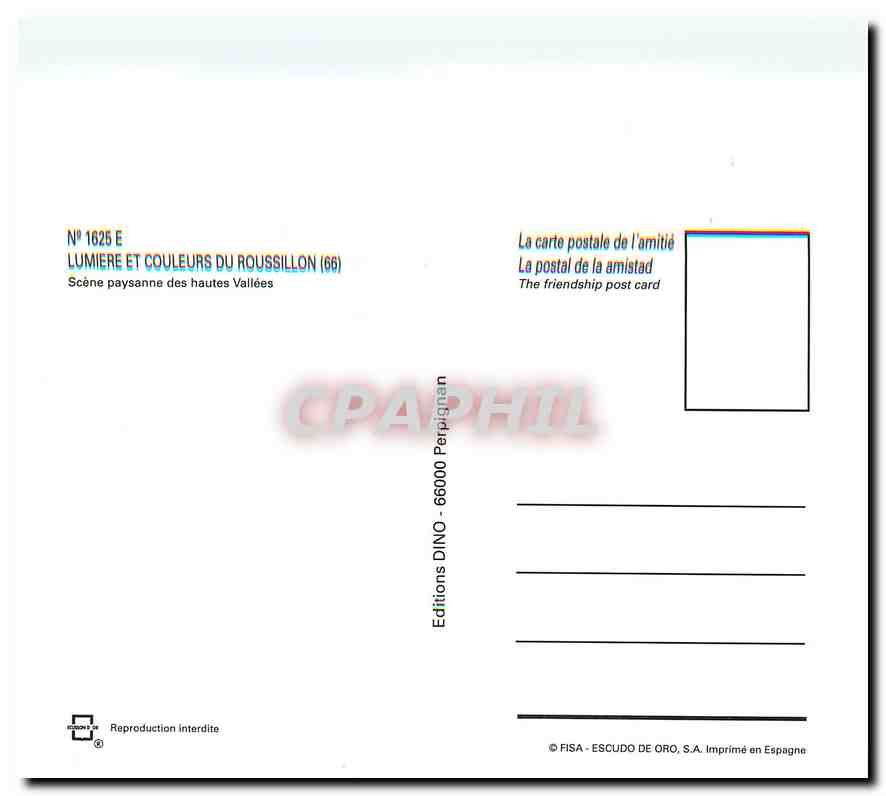 CPM Lumiere et Couleurs du Roussillon Scene paysanne des hautes Vallees  — Back