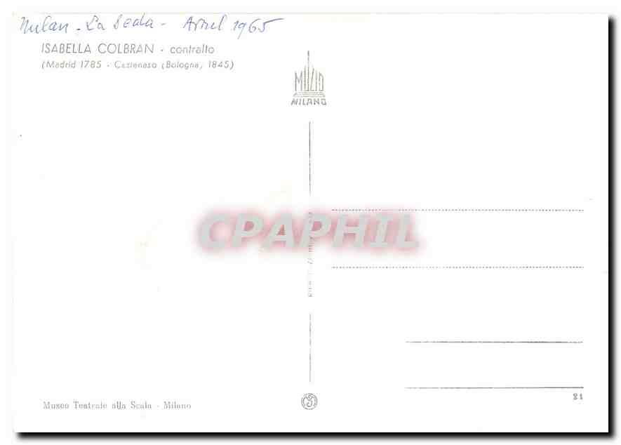 CPM Isabella Colbran contrallo Madrid  — Verso