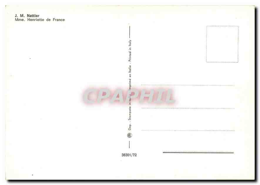 CPM JM Nattier Mme Henriette de France  — Verso