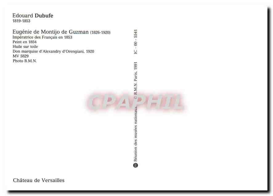 CPM Edouard Dubufe Eugenie de Montijo de Guzman Imperatrice des Francais  — Verso