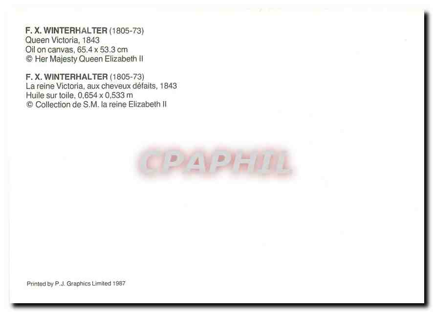 CPM FX Winterhalter La reine Victoria aux cheveux defaits  — Verso