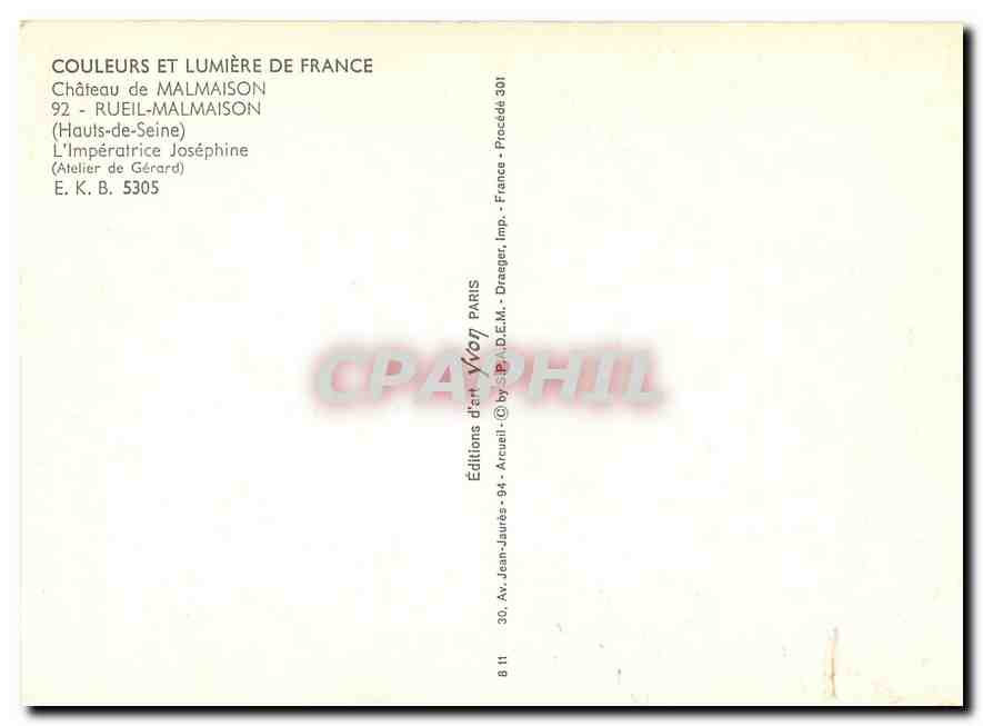 CPM Chateau de Malmaison Rueil Malmaison L'Imperatrice Josephine  — Rückseite