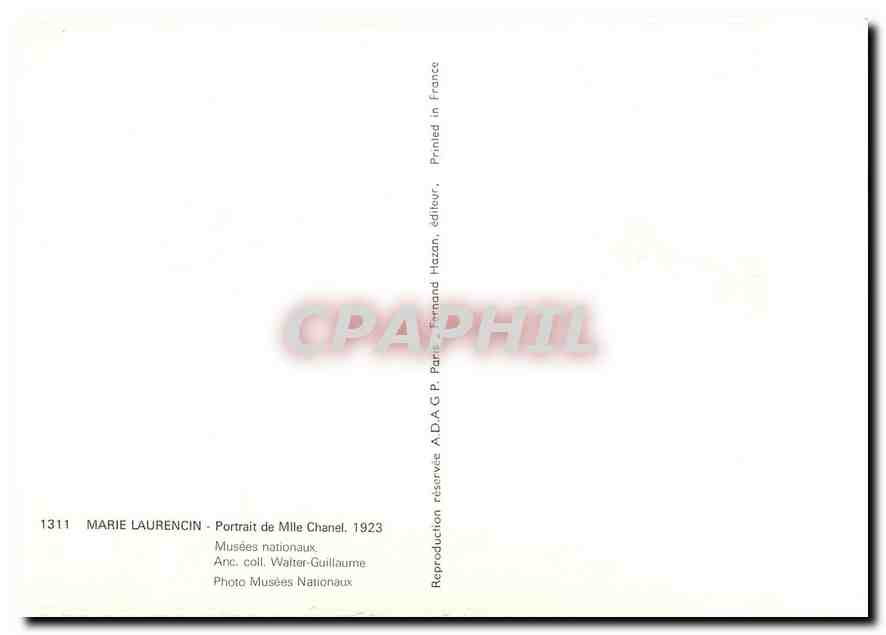 CPM Marie Laurencin Portrait de Mile Chanel  — Rückseite