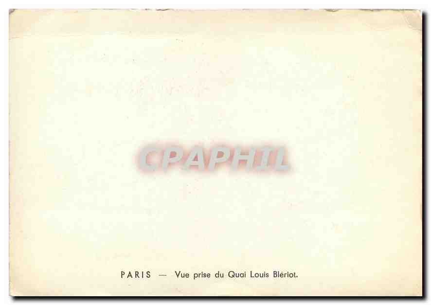 CPM Paris Vue prise du Quai Louis Bleriot  — Rückseite