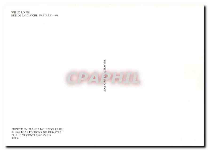 CPM Willi Ronis Rue de la Cloche Paris  — Rückseite