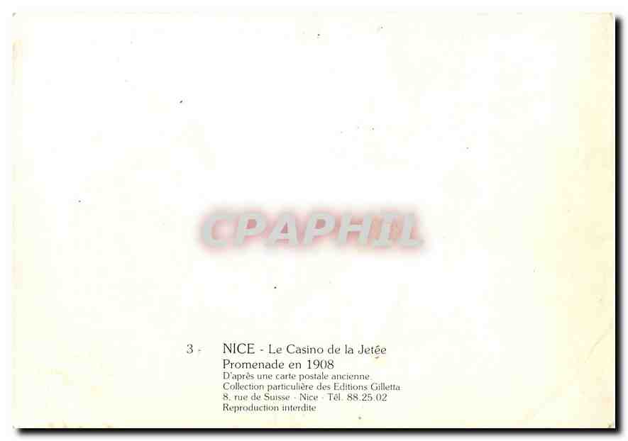 CPM Nice Promenade des Anglais et Jetee Promenade  — Rückseite