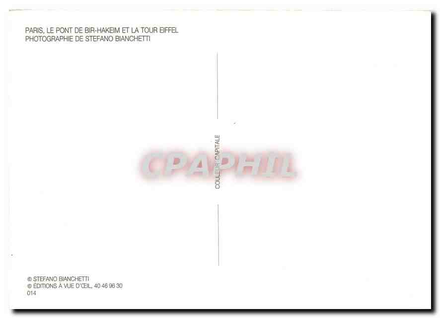 CPM Paris Le Pont de Bir Hakeim et La Tour Eiffel  — Verso