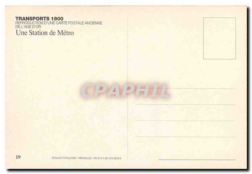 CPM Paris La Station du Metro et le Boulevard de la Gare  — Rückseite