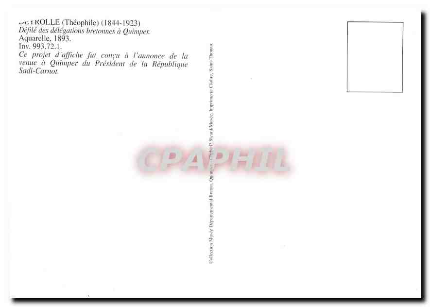 CPM Theopile Defiles des delegations bretonnes a Quimper  — Rückseite