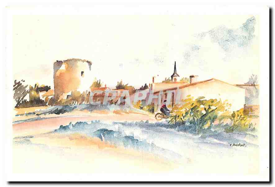 CPM Moulin a St Clement Aquarelle de Chantal Crestant 